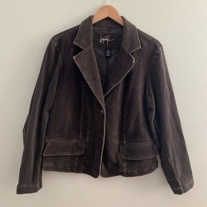 Venezia Corduroy Brown Blazer, Size 14/16